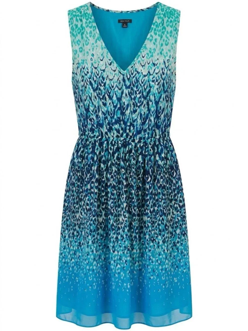 ANN TAYLOR BLUE PRINT CREPE DRESS